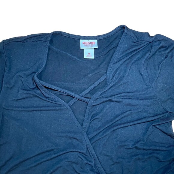 Mossimo Supply Co. | Black Surplice Long Sleeve Top | XS - Picture 3 of 6